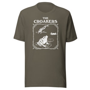 The Croakers - Unisex T-Shirt, Cottagecore Tshirt, Dark Academia, Trendy Gothic Frog Shirt, Goblincore Aeshtetic, Book Lover Gift