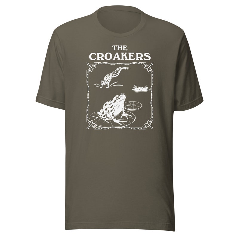 The Croakers - Unisex T-Shirt, Cottagecore Tshirt, Dark Academia, Trendy Gothic Frog Shirt, Goblincore Aeshtetic, Book Lover Gift