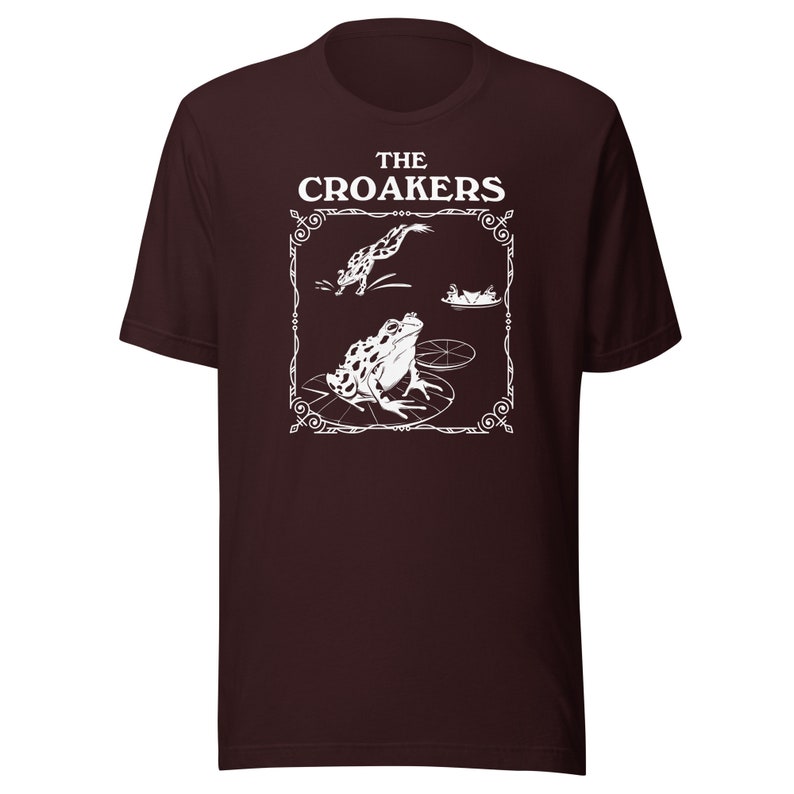 The Croakers - Unisex T-Shirt, Cottagecore Tshirt, Dark Academia, Trendy Gothic Frog Shirt, Goblincore Aeshtetic, Book Lover Gift