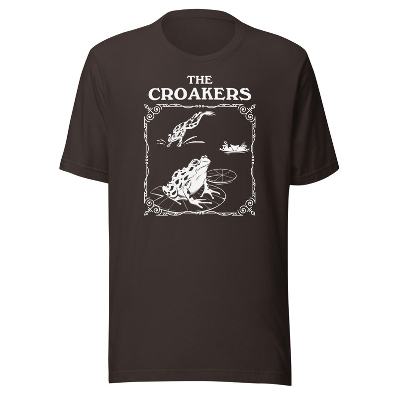 The Croakers - Unisex T-Shirt, Cottagecore Tshirt, Dark Academia, Trendy Gothic Frog Shirt, Goblincore Aeshtetic, Book Lover Gift