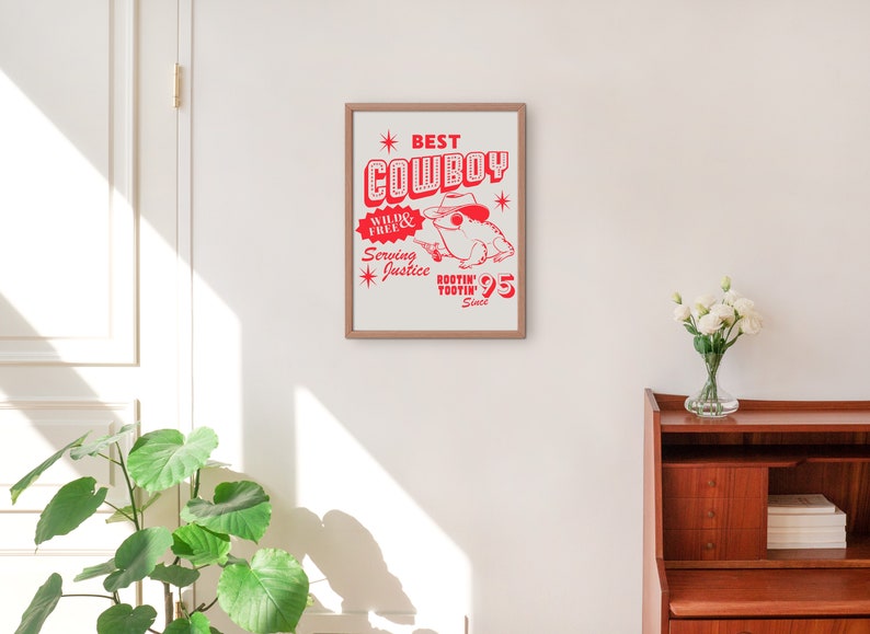 Poster Cowboy Frog : impression d'art vintage Far West image 2
