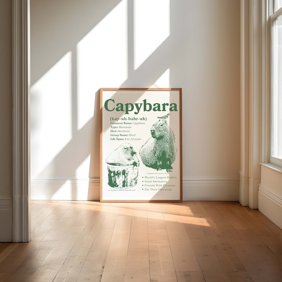 Vintage Capybara Poster: Retro Science Theme Wall Art