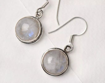 Natural Moonstone Dangle Earrings 925 Sterling Silver Gemstone Earrings Moonstone Jewelry Earrings For Women Handmade Jewelry