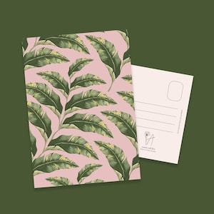 Tropische bladeren kaart – handgeschilderde jungle print – kleurrijke wenskaart – art print A6 – verjaardag of felicitatie