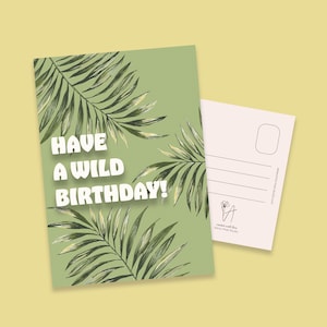 Tropical Birthday Card: Jungle Print, Handmade A6 - Anna-Mae Studio