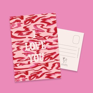 Hand-Painted Zebra I Love You Card - A6 Valentine&#39;s Day Card