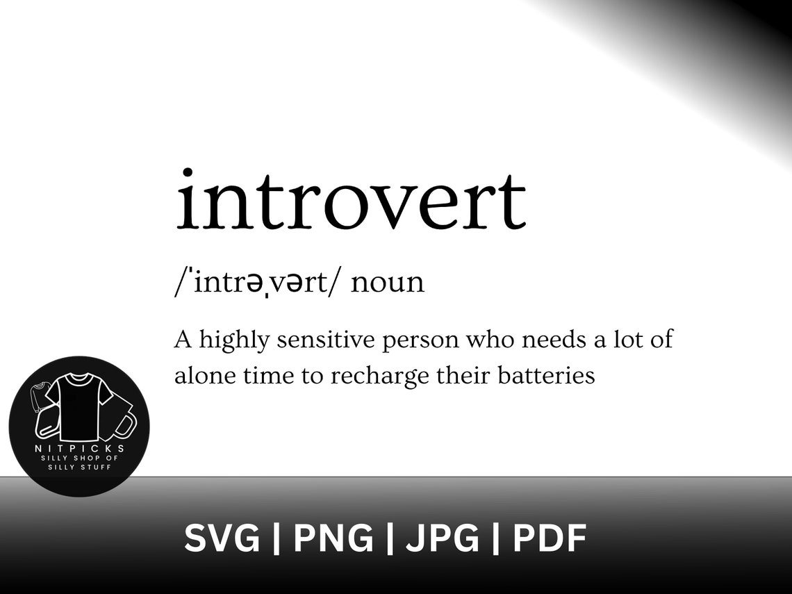 Introvert Definition SVG PNG PDF Jpg, Anti Social Loner Homeboy ...
