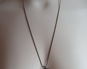 Women's 22"  Long Rope Chain Necklace with 1.5"  Antique Heart Key