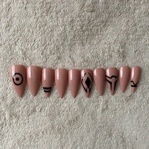 Anime JJK Sukuna Inspired Nails