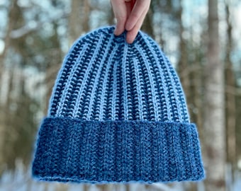 Beginner Beanie Knitting Pattern, Knit Hat Patterns, Reversible Knitting Pattern, Beginner Knitting Pattern | Bloom Beanie Knitting Pattern