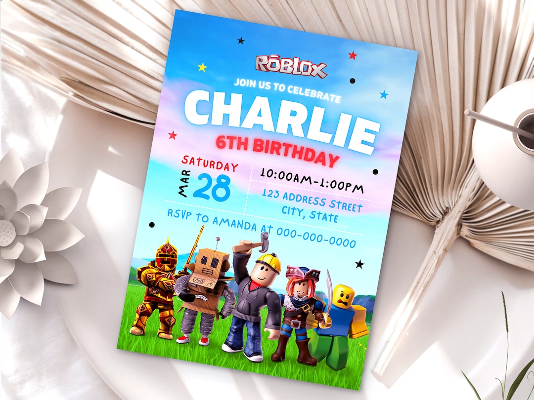 Editable Roblox Birthday Invitation Roblox Invite Roblox - Etsy