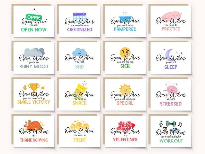 Open When Envelopes for College Students, Open When Letters College ...