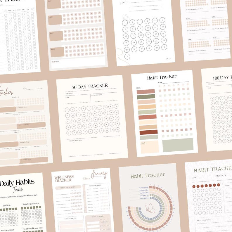 2025 habit tracker digital and print
