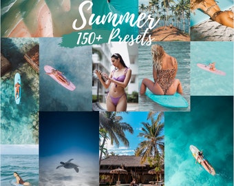 150+ SUMMER Presets Bundle, Mobile and Desktop Presets, Lightroom Bundle, Summer, Vacation, Bright, Blue