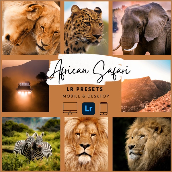 10 African Safari LIGHTROOM PRESETS, warm and cozy nature presets, Mobile & Desktop Presets, Instagram filters, Blogger preset, Photographer