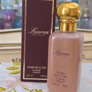 VTG 1990s (1991 Confirmed) COSMAIR Inc. Ralph Lauren LAUREN Perfumed Body Oil 3.4 Oz 100ml Spray New in Box