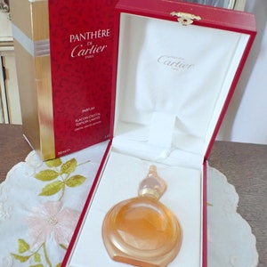 Vintage 1990s 1997 Confirmado PANTHERE DE CARTIER Edición Limitada Real Parfum Perfume 1.6 Oz 50ml Flacon Cristal Número 435/1040