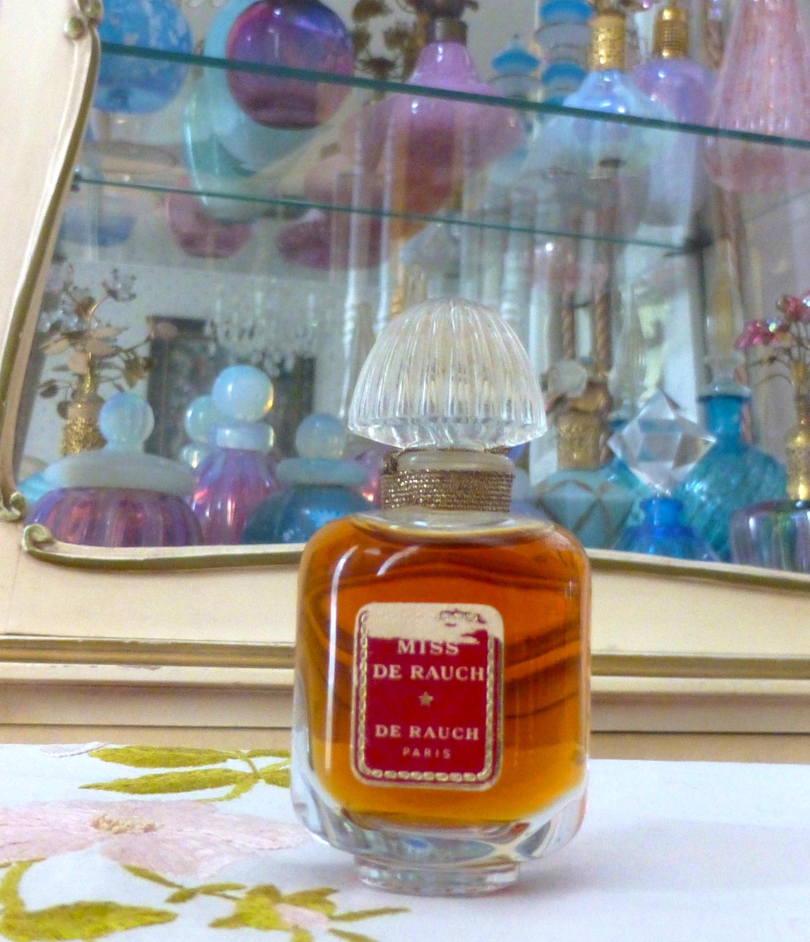 Vintage 1960s Miss De Rauch Parfum 1/2 Oz Splash Sealed Corded