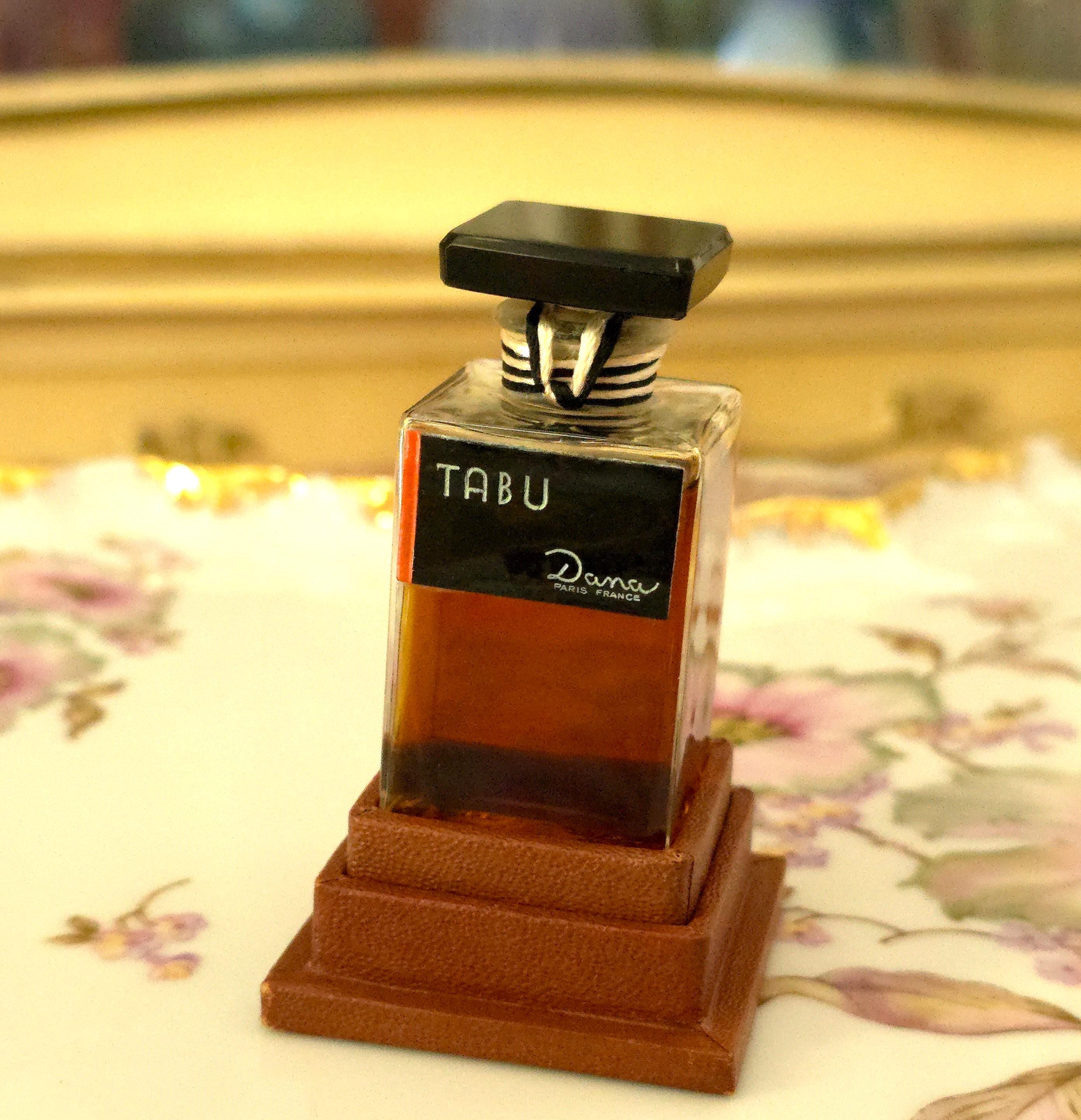 Vintage 1930s–1940s Dana Tabu Parfum 0.50 Oz (15cc/ml) Art Deco