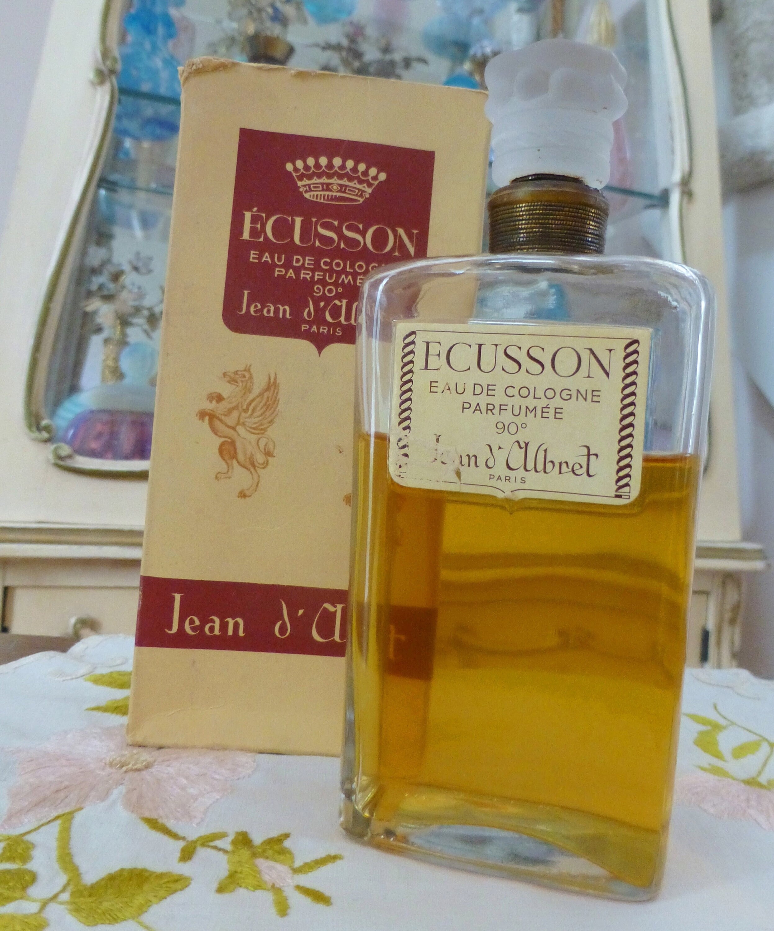 JEAN D' ECUSSON Eau de Cologne レア JEAN D'ALBRET ECUSSON Eau de Cologne Parfumee 90 - FULL 2 Oz