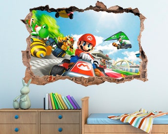 Super Mario Kart Sticker Bedroom Wall Decal