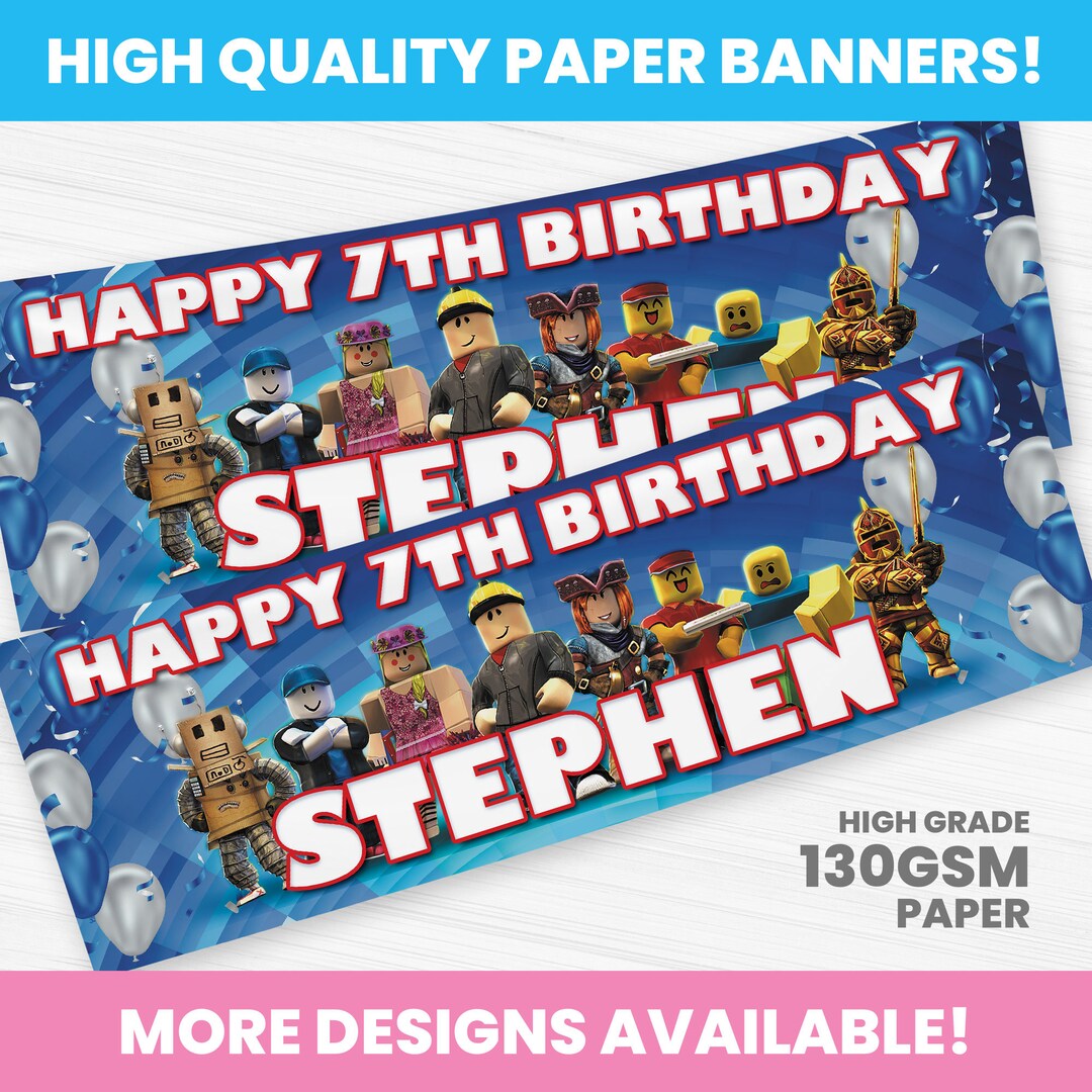 Personalised Roblox Birthday Banners - Etsy UK