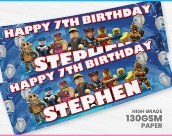 Personalised Roblox Birthday Banners