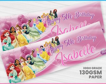 Personalised Disney Princess Birthday Banners