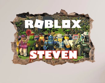 Roblox Broken Wall Art Sticker Bedroom Decal