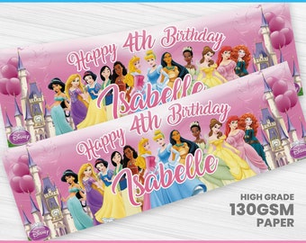 Personalised Disney Princess Birthday Banners