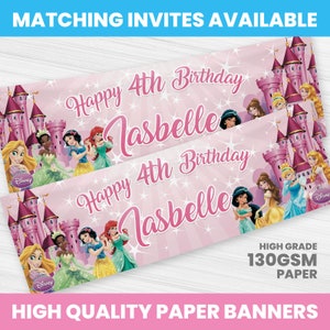 Personalised Disney Princess Birthday Banners