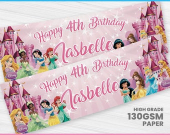 Personalised Disney Princess Birthday Banners