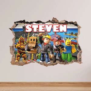 Roblox Broken Wall Art Sticker Bedroom Decal