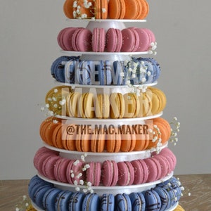 Macaron Tower Display, collapsible, nesting and modular for easy transport and different setups. Expansion sets, levels 8-13
