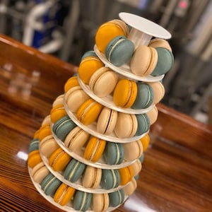 Macaron Tower Display, collapsible, nesting and modular for easy transport and different setups