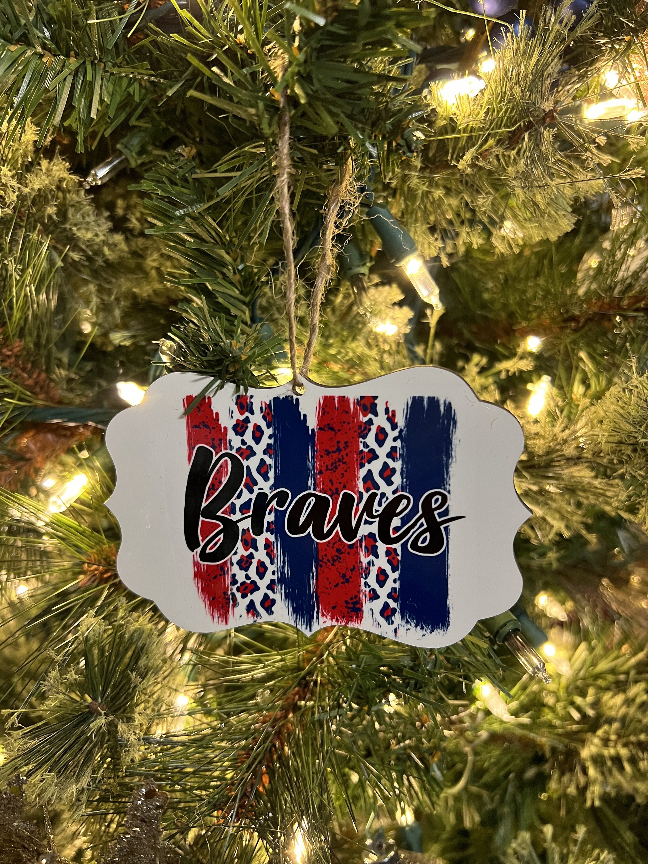 Atlanta Braves Christmas Stocking With Your Name 18 X 