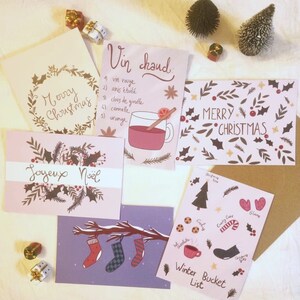 Lot des 6 Cartes de Noël