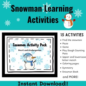 Snowman Winter Activities Printables