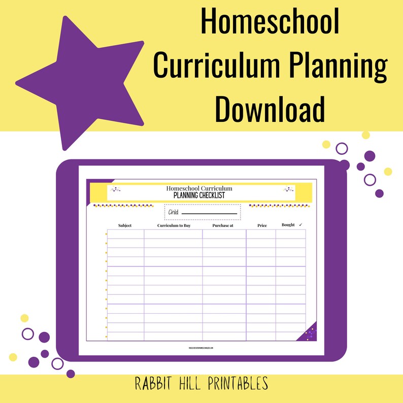 Homeschool Curriculum Planning Checklist - Etsy