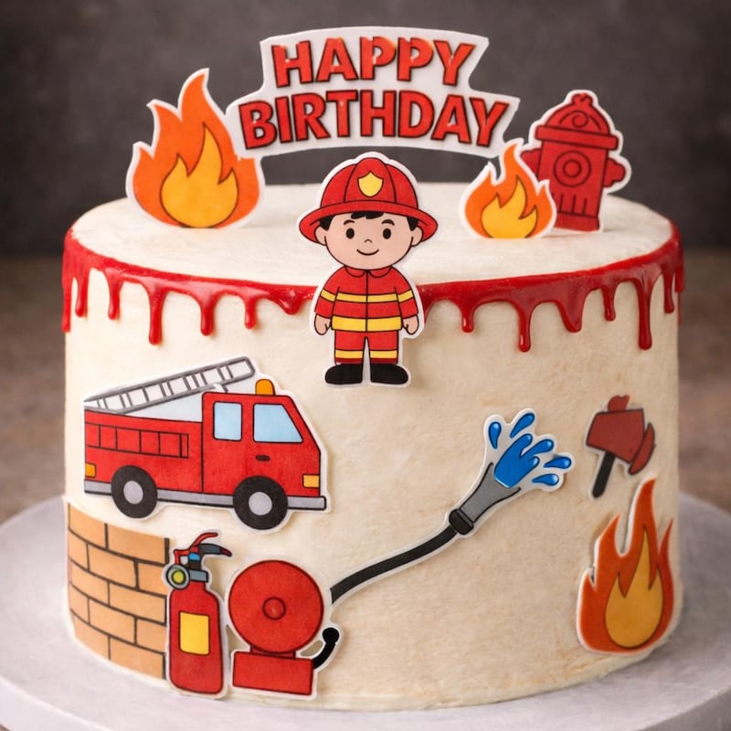 80 Essbare Feuerwehr-Tortendeko – Feuerwehrauto, Feuerwehrmann & Mehr – Für Kindergeburtstag, Baby Shower & Co.