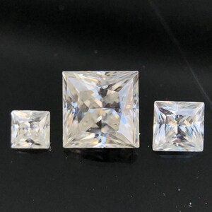 Princess cut Moissanite Gemstone For Jewelry Making, 5mm to 10mm Square Moissanite April Birthstone, VVS Certified Moissanite Stone