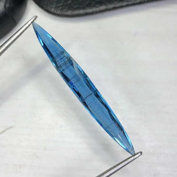 Elongated Kyanite Marquise, 24x4 MM 3.95 Carat Natural Blue Cobalt Kyanite, Faceted inclusion Kyanite September Birthstone