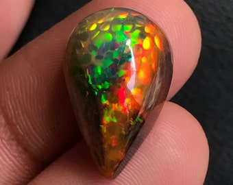 Honeycomb Black Opal, Black Opal Pear, Honeycomb Opal, Ethiopian Opal, Black Opal Pear, Loose Opal, Big Opal, Opal Pear, 10 Carats, Opal