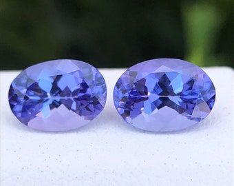 7x5 Natural Tanzanite Oval Pair, Loose Zoisite Gemstone, Faceted Blue Color Tanzanite For Ring, Oval Cut Beautiful Stunning Zoisite For You.