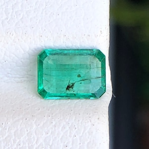 Vibrante esmeralda de talla octágono, piedra de 8x6 MM para anillo personalizado 2 CT esmeralda verde natural, sueño del amante de la esmeralda: esmeralda genuina, esmeralda suelta