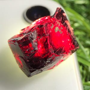 Large Red Garnet Rough Crystal 145 CT. | Raw Garnet Stone 40x25x13mm | Natural Healing Crystal | January Birthstone | Jewelry Making Supply.