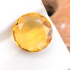 Rare Yellow & Golden Color Citrine, 10 MM Stunning Loose Faceted Citrine, 3.50 Ct. Natural Top Quality Citrine Round, Perfect Custom Jewelry