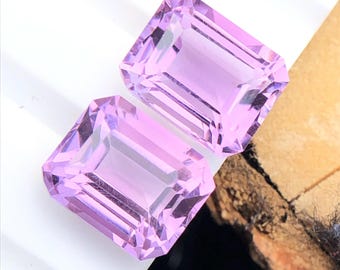 Natural Amethyst Octagon Pair For Earrings/Studs, Loose Amethyst Pair, Natural Amethyst Gemstone, 10x8 MM Amethyst, 7.80 Carats, Pink Purple