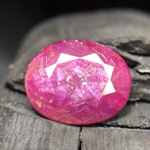 Natural Raspberry Pink Ruby 8.75 Ct Oval Gemstone, Unheated Untreated Ruby with Shiller, Fine Natural Gemstone