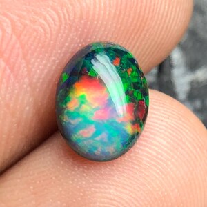 Rainbow Fire Black Opal, Smoked Opal, Black Ethiopian Opal, Loose Cabochon Opal, Ring Size Opal, Perfect Custom For Jewelry Making, Opal.